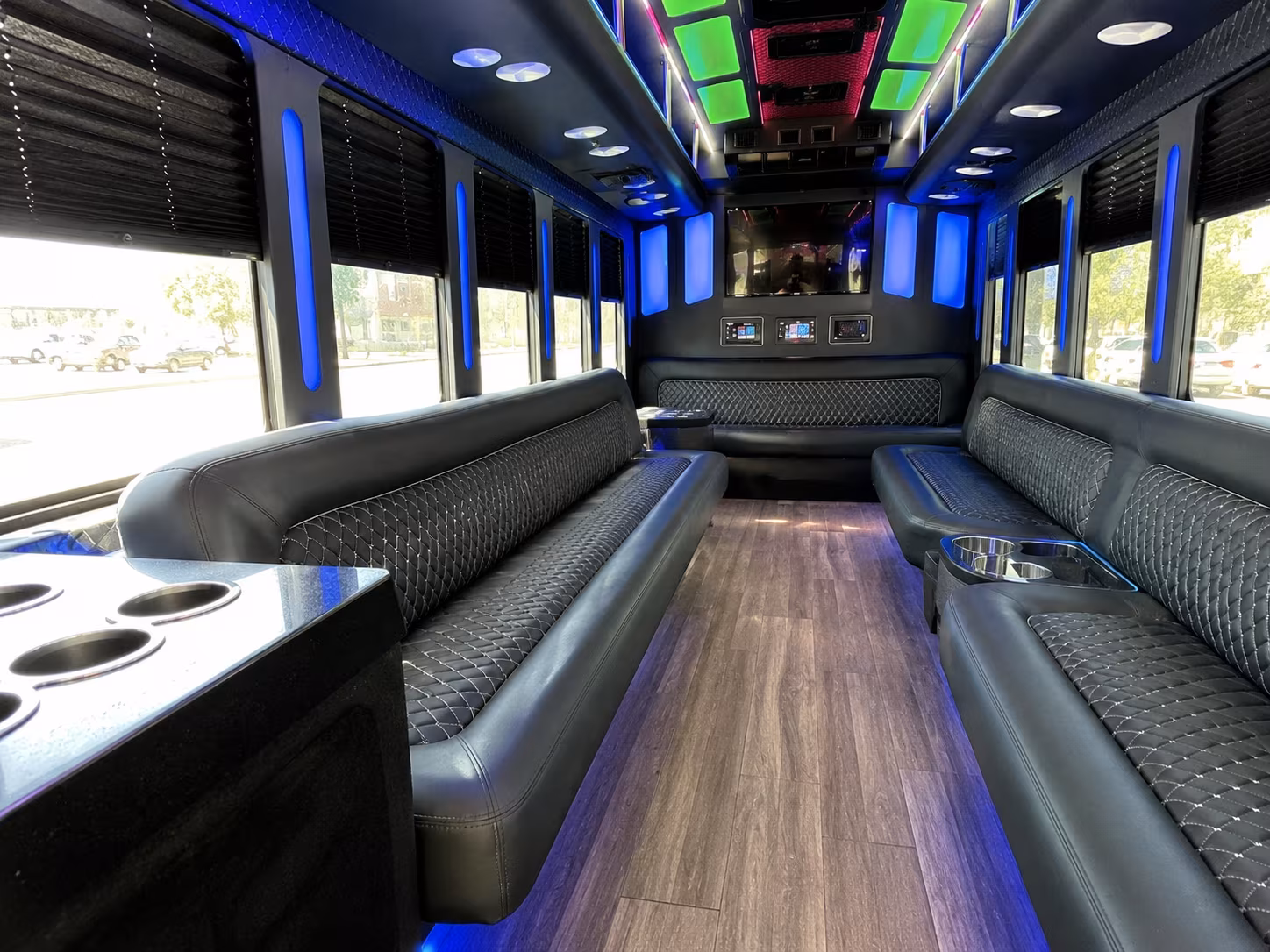 st peters 15 passenger party bus inside