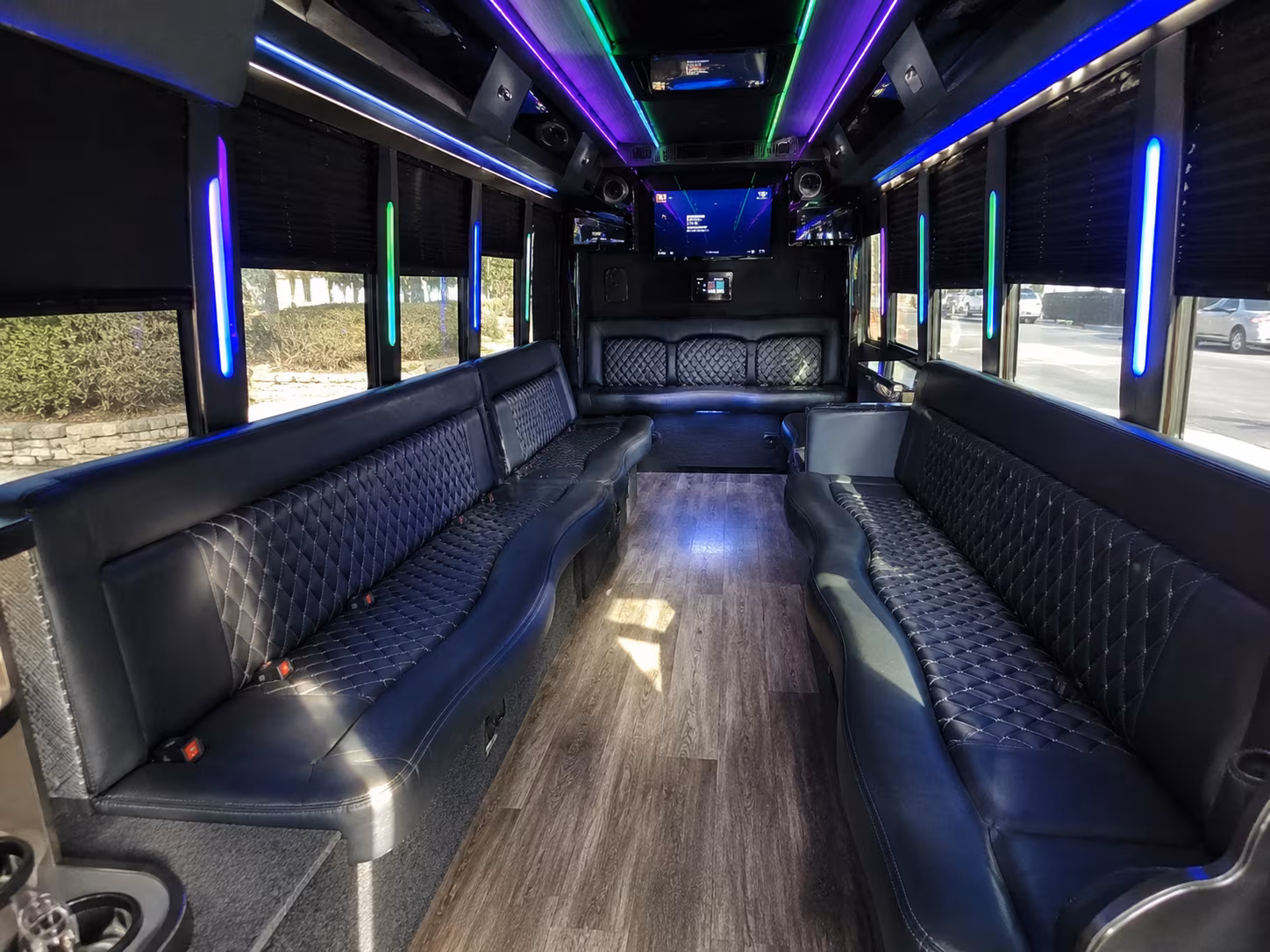 st peters 15 passenger party bus interior