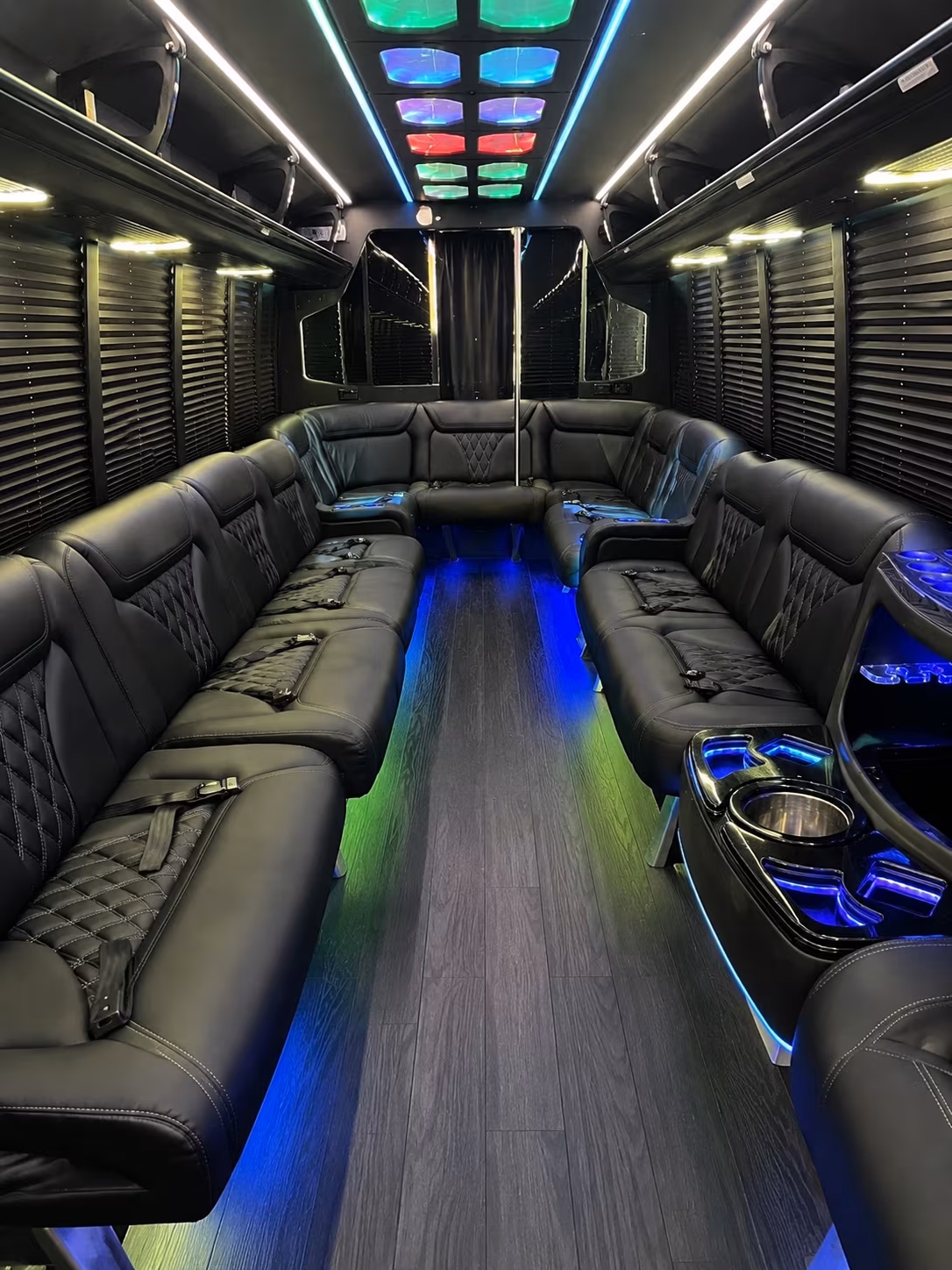 st peters 20 passenger party bus interior