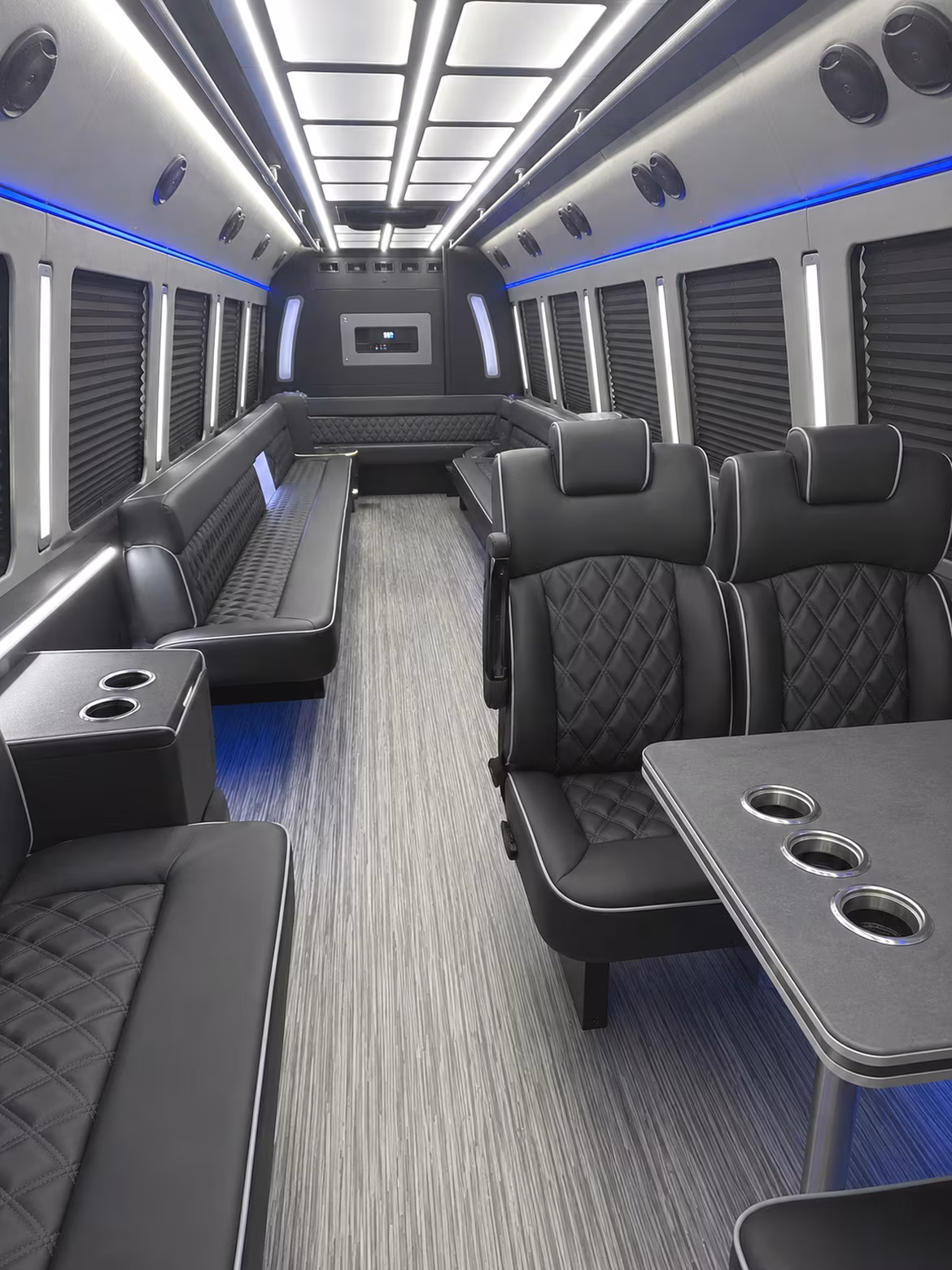 st peters 25 passenger party bus inside