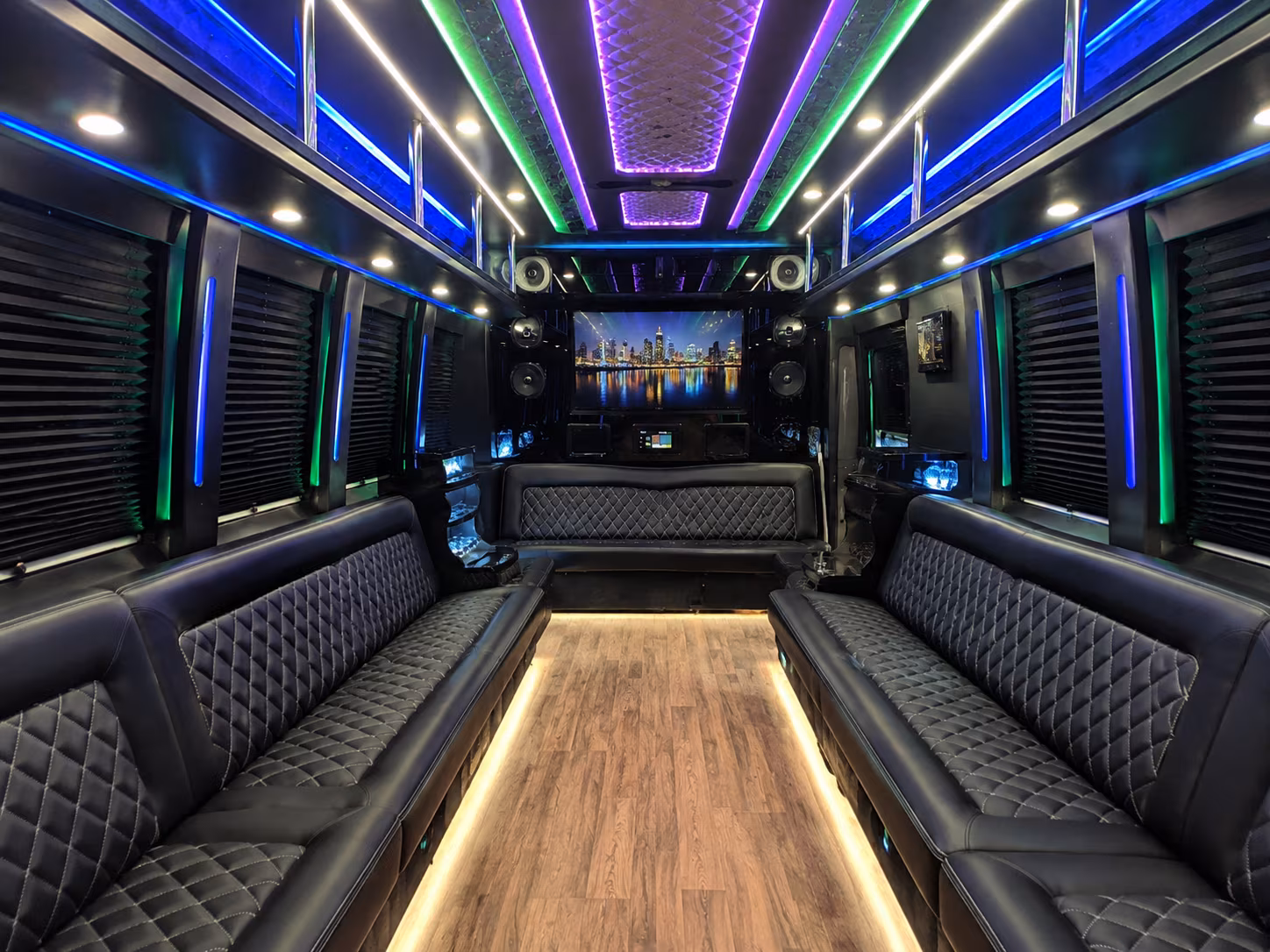 st peters 25 passenger party bus interior