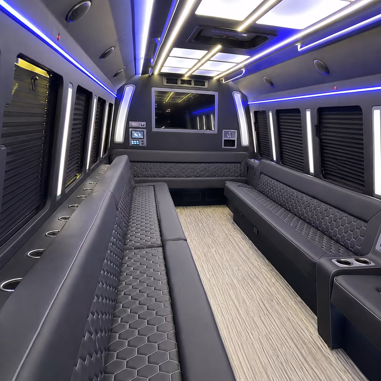 st peters 40 passenger party bus inside