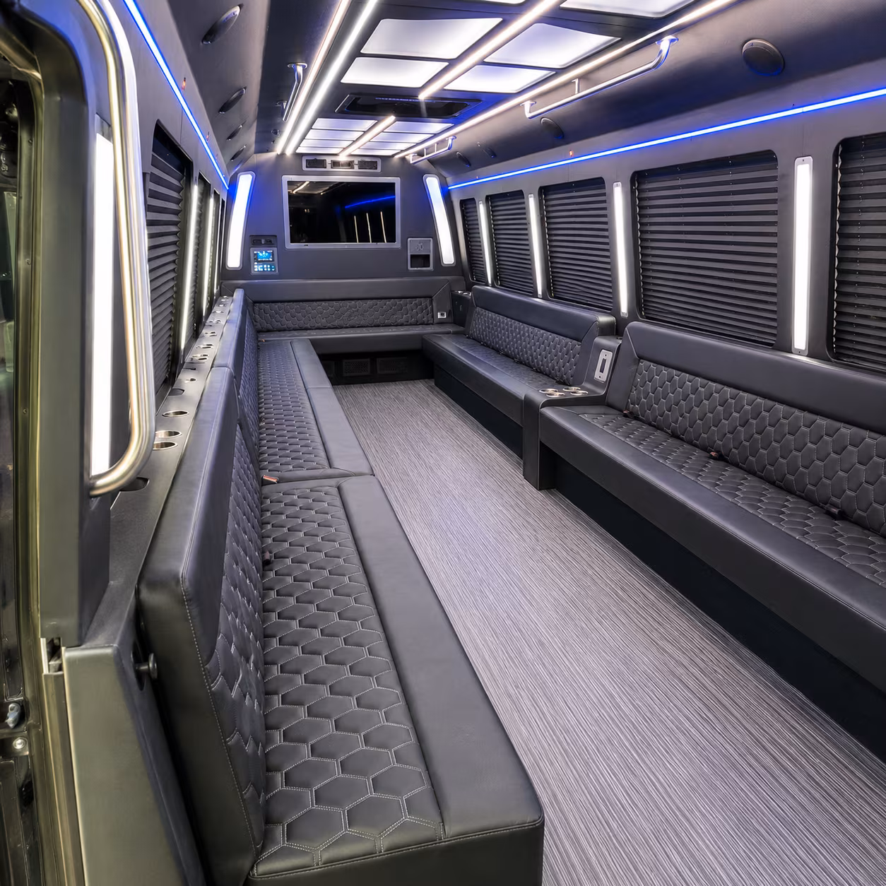 st peters 40 passenger party bus interior