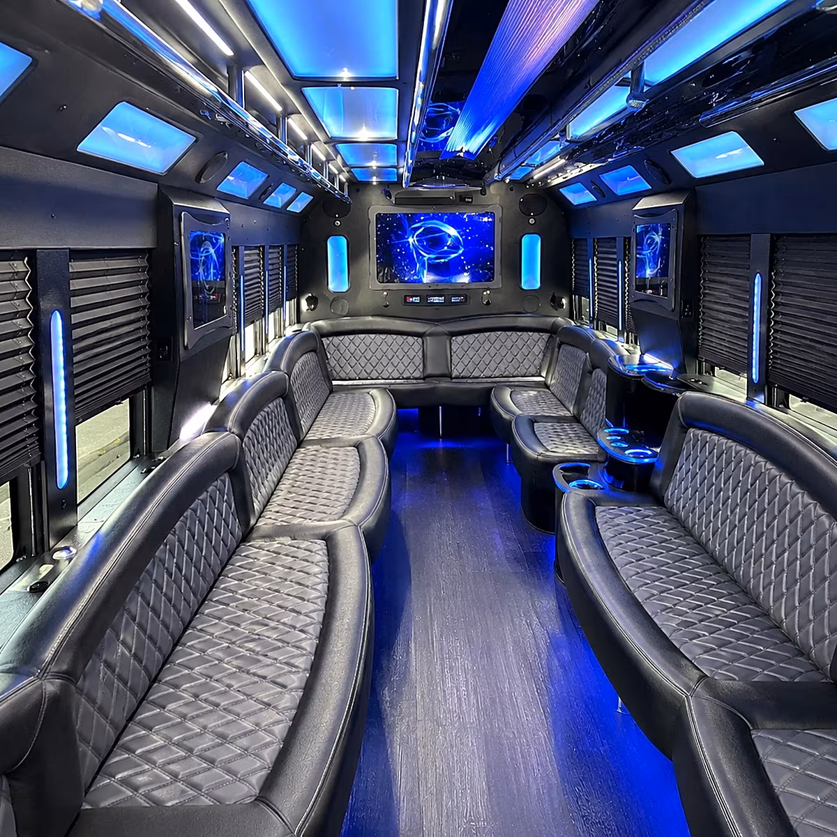 st peters 50 passenger party bus interior