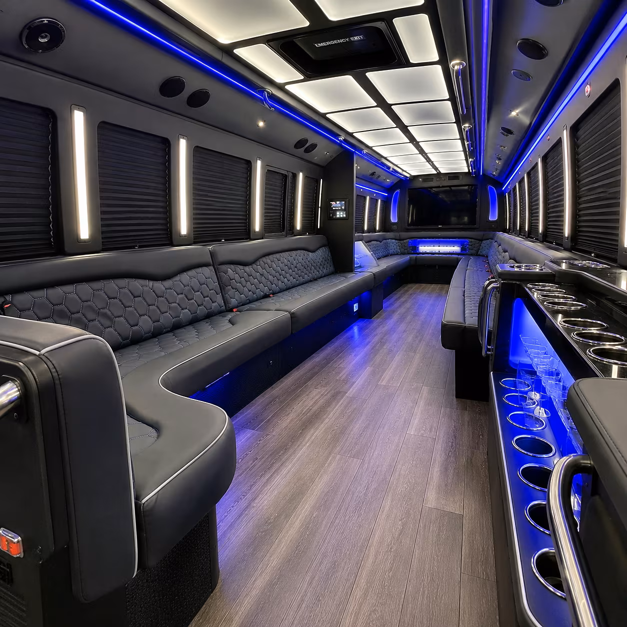st peters party bus rental interior